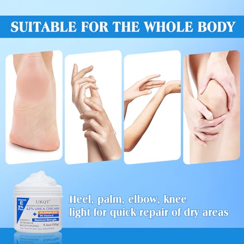 URQT 42% Urea Cream for Dry & Cracked Skin - Foot & Hand Moisturizer