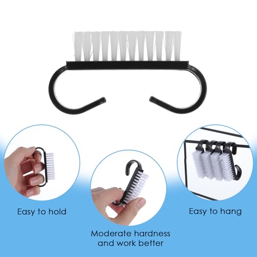20-Pack Nail Brush Cleaner Set - Ergonomic Black Nylon Brushes