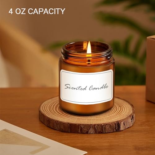 4 oz Amber Glass Jars with Lids, 2 Pack