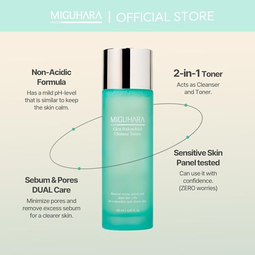 CICA Bakuchiol Cleanse Toner | Korean Skincare 2in1 Toner (120ml/4.05 fl. oz.)