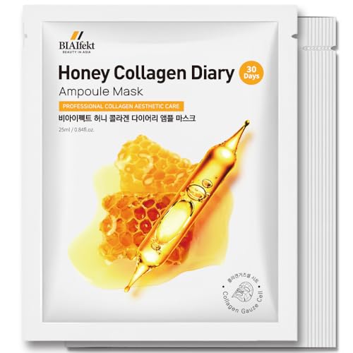 BIAIfekt HONEY COLLAGEN Ampoule sheet face mask skin care Korean Hydrating, Soothing, Nourishing, Glass skins, Plumping, Premium daily, BEYOND HYDROGEL