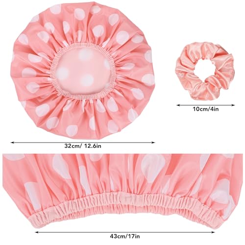 Large Waterproof Shower Caps for Women (2-Pack)