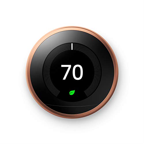 Google Nest Learning Thermostat - Programmable Smart Thermostat for Home - 3rd Generation Nest Thermostat - Works with Alexa - Copper