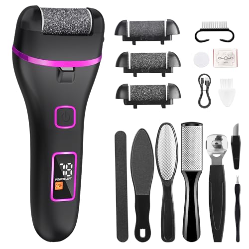 Electric Foot Callus Remover with 3 Roller Heads, 2-Speed Pedicure Tool