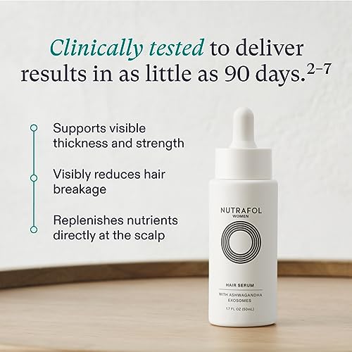 Nutrafol Women's Hair Serum, Vegan Scalp Serum, Supports Visibly Thicker and Stronger Hair, Lightweight and Fast-Absorbing - 1.7 Fl Oz, Pack of 3