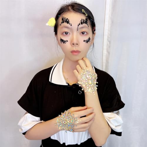 Topz Black Night Face Jewels Stick-On Festival Face Gems