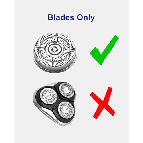 6 Pack Electric Razor Replacement Blades for Pritech Electric Shaver rsm-1505 Replacement Heads, 2 Cleaning Brush