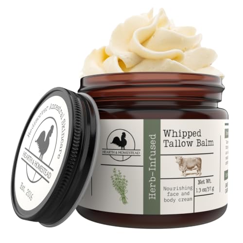 Hearth & Homestead Whipped Beef Tallow - Organic Eczema Cream & Moisturizer, 1.3oz