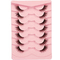 Half Lashes Cat Eye 3D Fluffy Wispy Clear Band - 7 Pairs