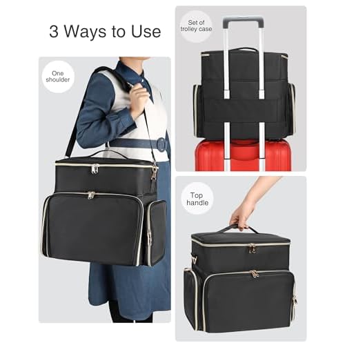 Nail Polish Organizer Case, Large Nail Polish Holder Hold 64 Bottles (15ml/0.5 fl.oz), Large Capacity for Nail Polish, Nail Lamp, Nail Art Accessories, 3 in 1 Storage Bags