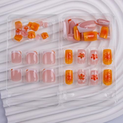 48Pc Press On Nails & Toenails Set with Glue Stickers