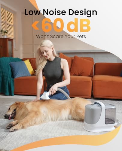 oneisall 7-in-1 Dog Grooming Vacuum Kit with Clipper & Nail Grinder