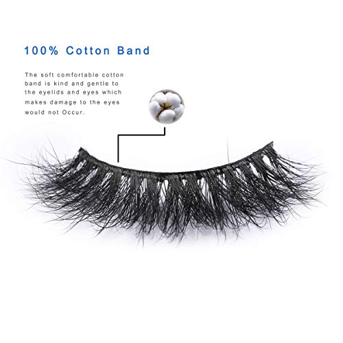 Miss Kiss Real 3d Mink Lashes Natural Look, Curly Fluffy False Eyelashes Strip, Soft Cat Fake Eye Lash Can be Reused for Women 1 Pair 12mm Length