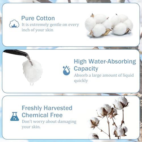 SilkGleam Large Cotton Balls Bulk Pack - 2000 Count Hypoallergenic Cotton