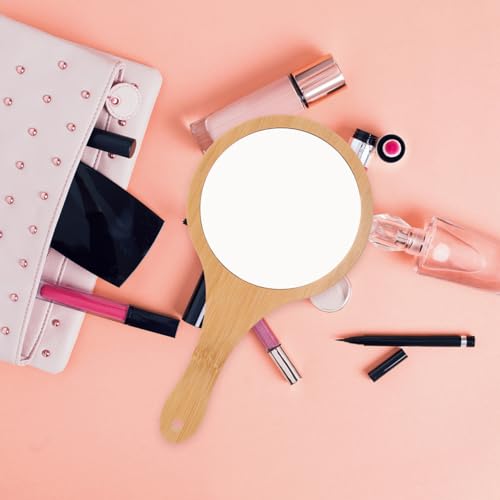 GALPADA Bamboo Hand Mirror - Portable Travel Makeup & Grooming Mirror