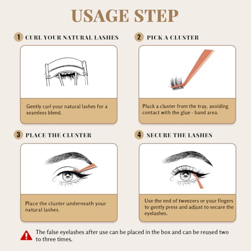 Self-Adhesive Lash Clusters Kit - 3 Styles, Glue-Free