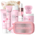 Japan Sakura Skincare Kit Gifts For Teen Girls - Gentle & Hydrating Kids Skin Care Set For Girls Ages 8-12 - Skin Care For Teens 10-12 - Teen Facial Kit With Bunny Headband