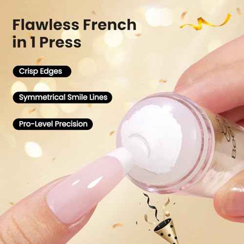 Beetles Nail Stamp 3Pcs Silicone French Tip Nail Stamp Kit with Replacement Nail Stamper Heads and Scrapers Soft Silicone Nail Printing Tool for Home Manicure Diy Nail Art Salon Gifts for Girls