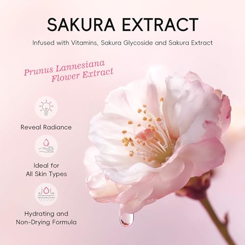 Sakura Makeup Cleansing Balm, Hydrating & Smoothing All-In-One Cleanser Quickly Melts Away, Gently Cleanse Dirt, Impurities And Makeup Face Cleanser & Makeup Remover for Women Girls, 3.53oz.