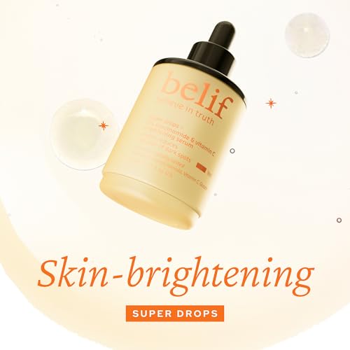 belif Super Drops 5% Niacinamide & Vitamin C Serum | Evens Skin Tone, Reduces Dark Spots & Post-Blemish Marks, Soothes Redness with AHA & Glutathione