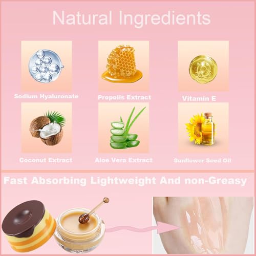 Bee Lip Balm Honey Pot 4-Pack – Moisturizing Overnight Lip Mask