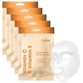 Vitamin E & Vitamin C Sheet Mask ? Dermatologist Tested, Anti Aging, Korean Skin Care ? Deep Hydration, Softens Fine Lines, Fades The Look Of Dark Spots ? Vegan, Clean Beauty ? 5 Count