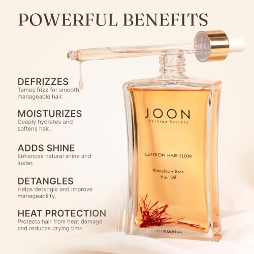 Joon Rose Saffron & Pistachio Hair Oil Elixir - 1.11 Fl Oz | Nourishing & Frizz Control