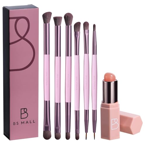 BS-MALL 6-Piece Double-Ended Makeup Brush Set - Portable & Versatile