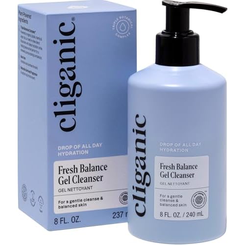 Cliganic Hydrating Facial Gel Cleanser with Triple Botanical Complex¢ç ? Clean Gentle Face Wash with Jojoba, Rosehip Argan Oils Removes Makeup Impurities Aloe Vera Glycerin for Balanced Glowing Skin