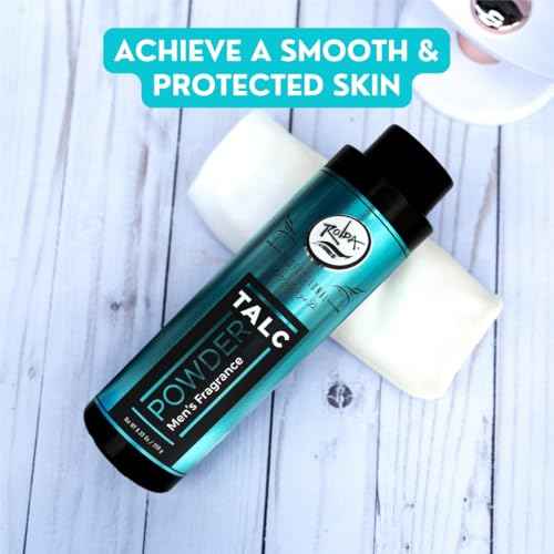Rolda Men's Barber Talc Powder - White Talcum Powder After-shave Solution Is Highly Absorbent And Provides A Fresh, Clean Feeling After Every Shave, Helping To Calm Itchy Skin And Prevent Irritation