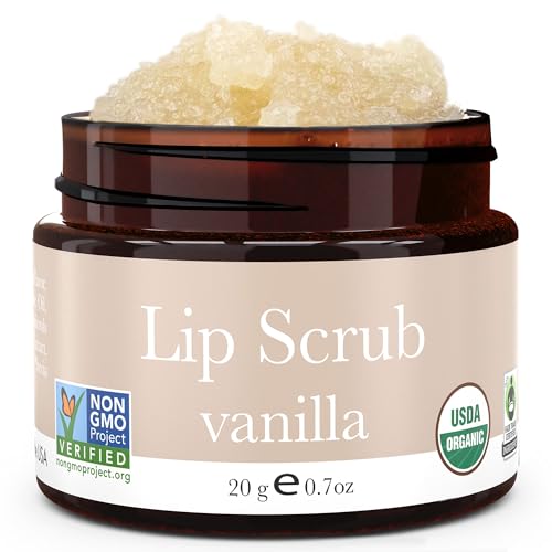 USDA Organic Vanilla Lip Scrub - Exfoliating Sugar Scrubber