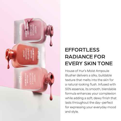 House of Hur Moist Ampoule Blusher with 50% Moisture Essence | Hydrating & Long-Lasting Blush | 0.68fl.oz (9 Shades) - Lavender Flush