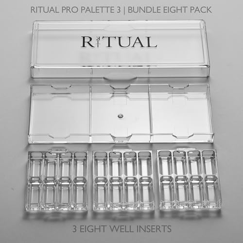 Empty Makeup Palette | 24 Wells | Modular Interchangeable Depotting System | Ritual Pro Palette 3 | 8 Well Bundle, Lipstick, Creams, Alcohol based makeup and paint, watercolor, Gouache, Acrylic paint