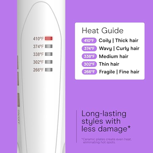 Conair 1" Double Ceramic Flat Iron Hair Straightener with Claw Clip