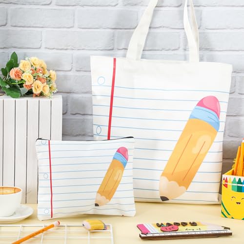 Canvas Tote Bag Set 12-Pc Back to School Supplies
