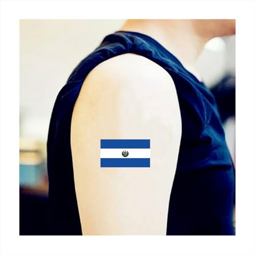 30 El Salvador Flag Temporary Tattoos - Fans Face Stickers