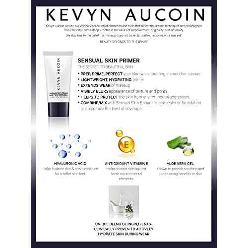 Kevyn Aucoin Sensual Skin Primer: Lightweight, Long Lasting, Creamy, Hydrates, Smooths, Fills in Pores and Fine Lines Create a smooth canvas for any look. Your makeup will last longer.