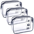 TSA Approved Clear Toiletry Bag 3-Pack Quart Size