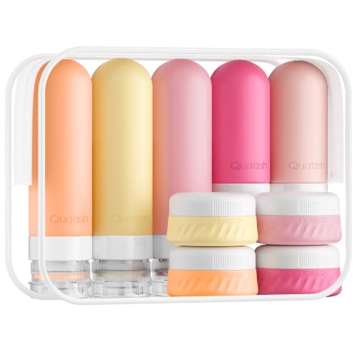 Quatish 15 Pack TSA Approved Travel Bottles Set - Leak Proof Silicone Toiletry Containers