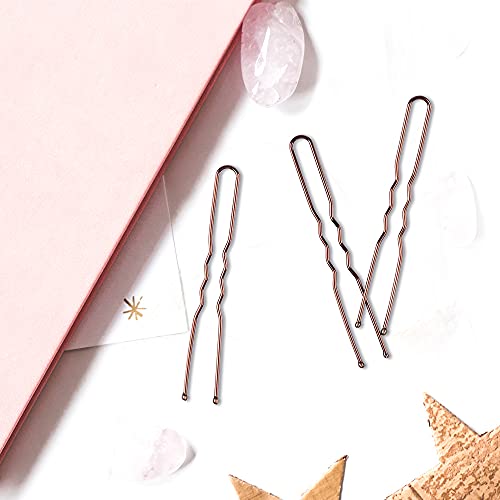 IKOCO 2.4" U-Shaped Hair Pins 80pc Brown Bun Pins w/ Storage