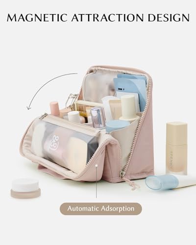 EACHY Standing Makeup Bag with Phone Holder - Waterproof