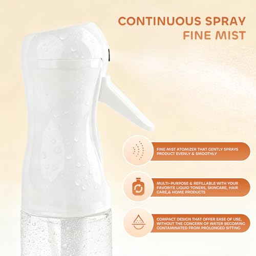 AMOMELA Continuous Spray Bottle 200ml 2-Pack | Hair & Plant Mister