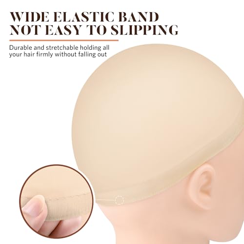 MORGLES Wig Caps 20 Pack - Stretchy Beige Stocking Caps