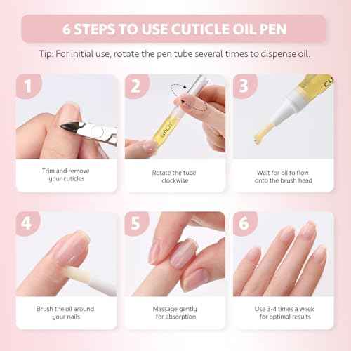GAOY Cuticle Oil Pen Set, 6Pcs Vitamin E Oil for Nail Growth and Strengthener, Repair and Rejuvenate Nail Care Kit, Health and Beauty Manicure Essentials for Women