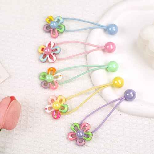10 Pack Hair Balls for Girls Hair,Hair Ties for Girls Toddler Kids Ponytail Holders Hair knockers Cute Hair Accessories (pink yellow blue purple green)
