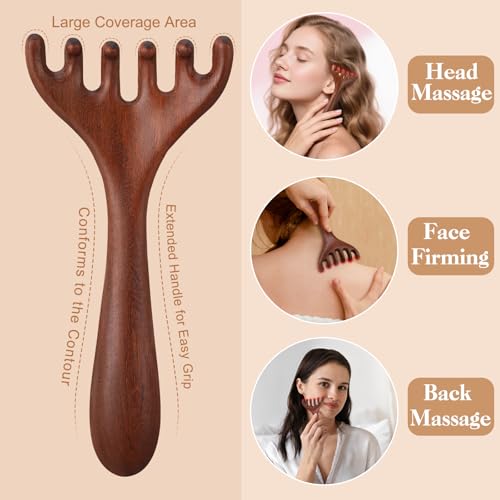 ProSuites 3-Pack Wooden Scalp Massager & Loc Comb Set