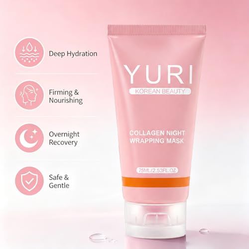 Yuri Collagen Night Wrapping Peel-Off Mask, 2.54 Fl Oz
