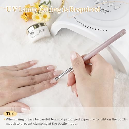 JODSONE 3-in-1 Builder Gel G50 - Clear Nail Strengthening & Building Gel, 15g, No Wipe Base Coat, UV/LED Curing, Variation G50