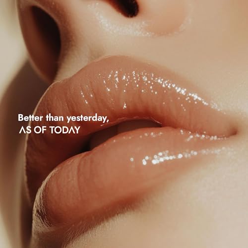 AS OF TODAY R Peptide Lip Balm | Hyaluronic Acid + Peptide Glossy Balm | Salted Caramel Hydrating Lip Treatment | Plumping Moisturizing for Dry Lips | Clean Beauty Formula | 0.35 oz Tube