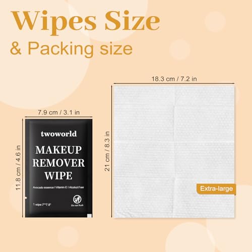 Makeup Remover Wipes Bulk Individually Wrapped,Travel Makeup Wipes Gentle for Face Cleansing Mascara Lipstick Travel Hotel£¨black,pack of 50)